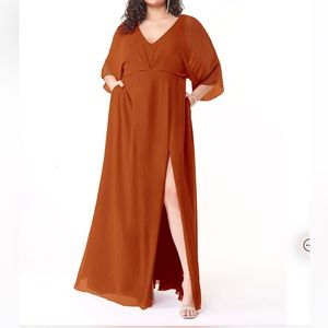 Azazie Rebecca Bridesmaid dress is Paprika size 18